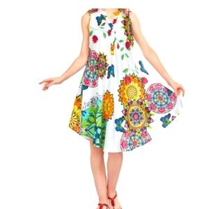 Seven Islands Multicolored Floral Print Midi Tank Dress M